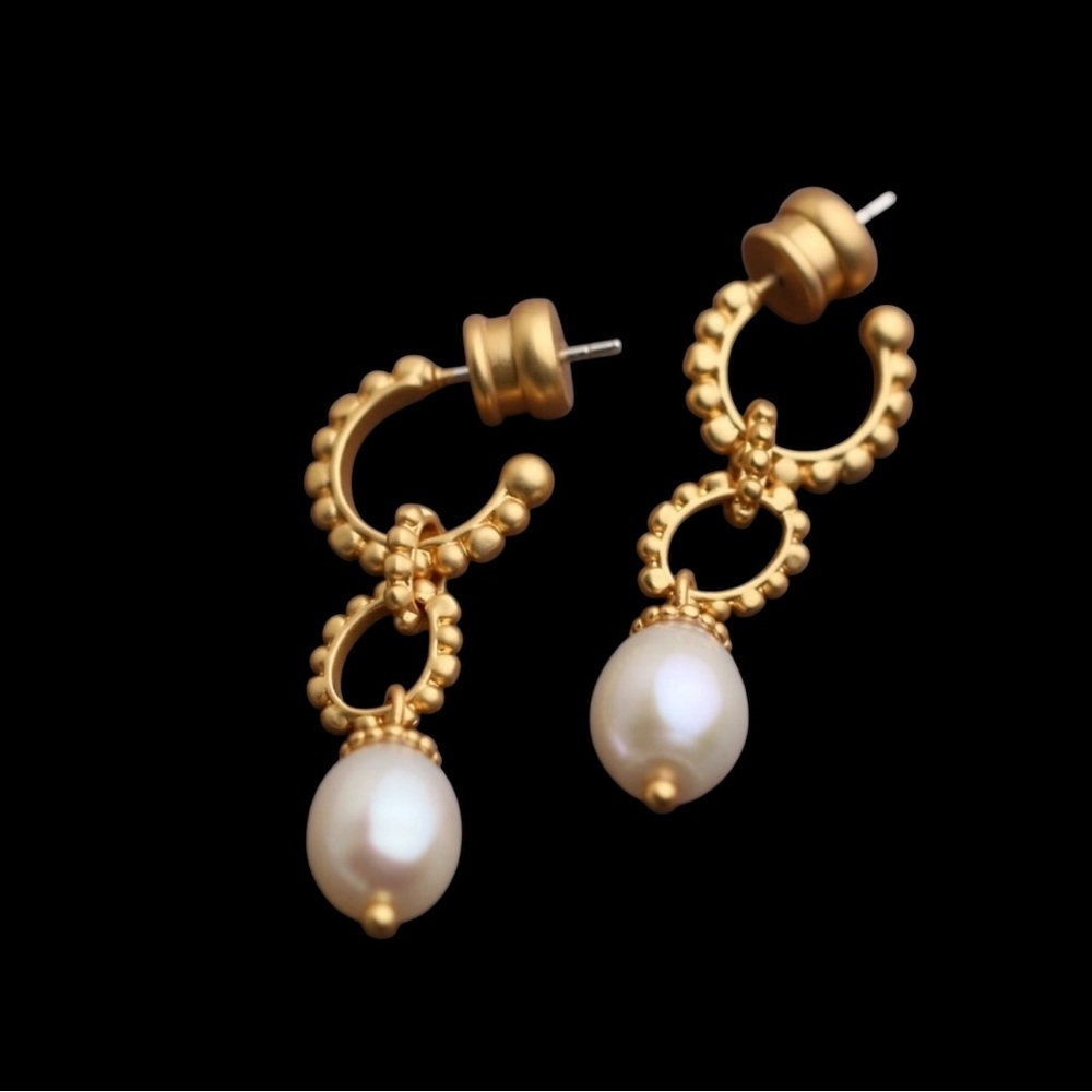 $165 Julie Vos Marbella Midi Hoop & Charm Earring